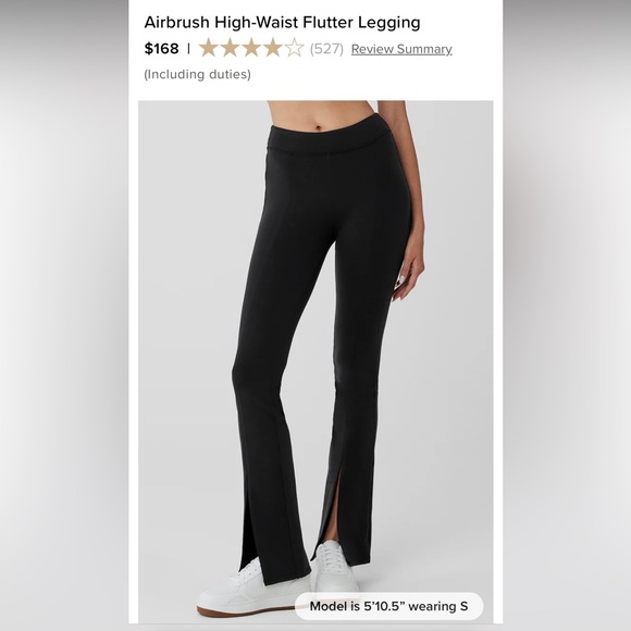 ALO Yoga Pants - ALO Yoga Airbrush High-Waist Flutter Legging Black Flare Split Hem Pants Small